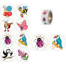  Cartoon Character Stickers - Roll of 50's